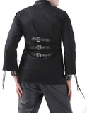 Cyber Emo Chain Jacket | Gothic Corset Lace-Up Black Punk Jacket with Metal Chains Jacket