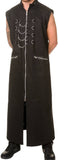 Men Gothic Hellraiser Pinhead Long Coat | Punk Chains & D-Rings Full-Length Trench Coat