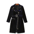Women Slim Velvet Gothic Coat | Zipper Front Elegant Goth Outerwear