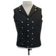 Men Steampunk Leather Biker Vest | Steel Boned Victorian Waistcoat with Button Fastening