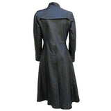 Neo Matrix Long Leather Trench Coat | Keanu Reeves Inspired Goth Full-Length Black Coat