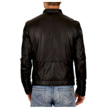 Men Slim Fit Cowhide Leather Biker Jacket | Classic Motorcycle Riding Coat