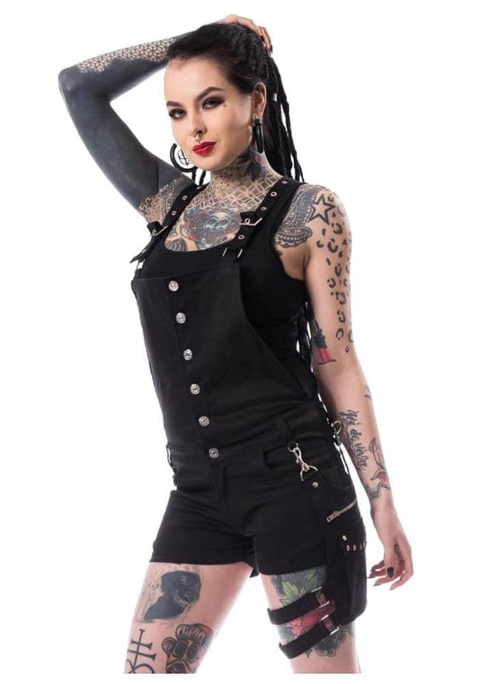 Heartless Vixxin Gothic Glam Jumpsuit | Nathalie Playsuit with Adjustable Straps & Detachable Pocket