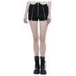 Women Tech Noir Gothic Shorts | Futuristic Cyberpunk Streetwear