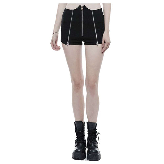 Women Tech Noir Gothic Shorts | Futuristic Cyberpunk Streetwear