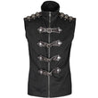 Men Gothic Cyber Vest Steampunk Military Rock Black Vest Top For Men - Alternative Gothic Dark Wear | Embrace Dark Aesthetic Men & Women Gothic Clothing