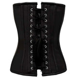 Women Real Leather Overbust Gothic Corset with Cups | Steel Boned Waist Training Bustier Corset