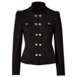 Women Military Blazer Jacket | French Uniform Style with Brass Buttons