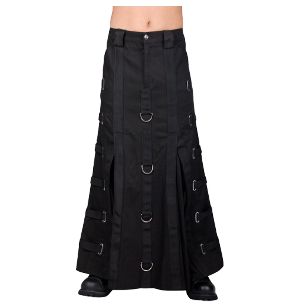 Women Fetish Denim Trouser Skirt | Gothic Long Skirt with Edgy Silhouette