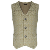 Pentagramme Palatine Men Cream Color Waistcoat - Alternative Gothic Dark Wear | Embrace Dark Aesthetic Men & Women Gothic Clothing