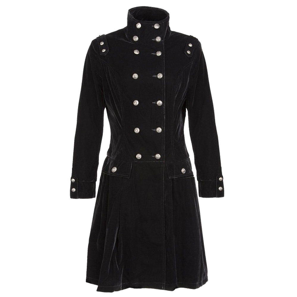 Women Gothic Long Velvet Coat | Steampunk Aristocrat Alternative Fashion Style Coat