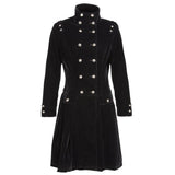 Women Gothic Long Velvet Coat | Steampunk Aristocrat Alternative Fashion Style Coat