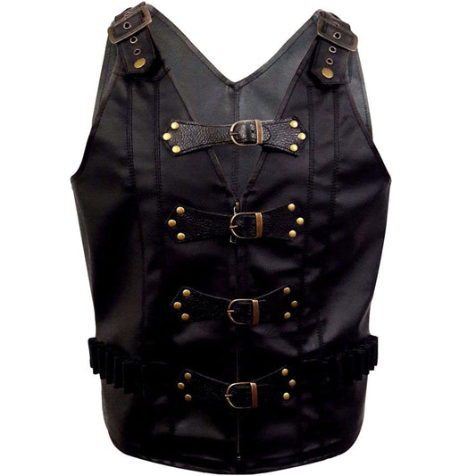 Men Real Leather Heavy Duty Vest Steampunk Gothic Style Vest Waistcoat - Alternative Gothic Dark Wear | Embrace Dark Aesthetic Men & Women Gothic Clothing