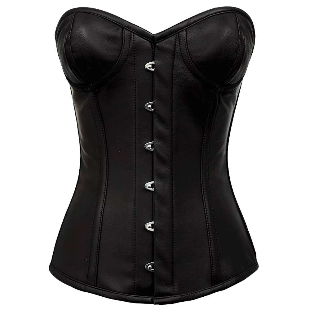 Women Donne Steampunk Underbust Corset | Real Crunch Leather Waist Trainer Corset