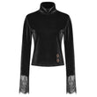 Women Gothic Velvet Waistcoat Vest | Punk Rave Black Tailored Jacket