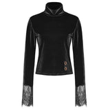 Women Gothic Velvet Waistcoat Vest | Punk Rave Black Tailored Jacket