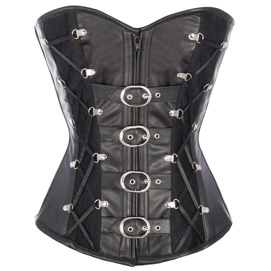 Women Overbust Leather Corset | Sheep Nappa Waist Training Gothic Corset