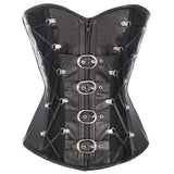 Women Overbust Leather Corset | Sheep Nappa Waist Training Gothic Corset