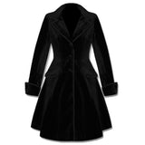 Women Victorian Velvet Frock Coat | Gothic Black Velvet Long Jacket
