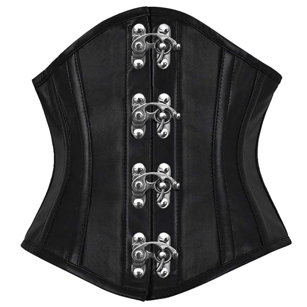 Women Giulietta Sexy Underbust Corset | Genuine Leather Steel Boned Waist Trainer Corset