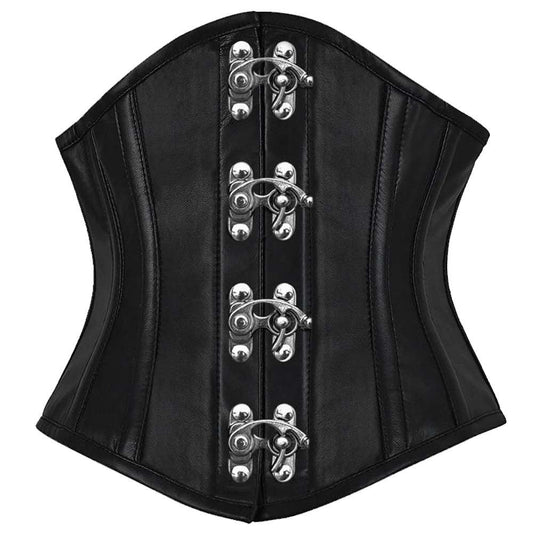 Women Giulietta Sexy Underbust Corset | Genuine Leather Steel Boned Waist Trainer Corset