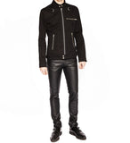 Men Gothic EMO Biker Jacket | Black Punk Rock Motorcycle Style Coat