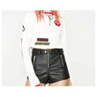 Women Gothic Biker Babe Moto Shorts | High Waist Vegan Leather with Quilted Side Detail