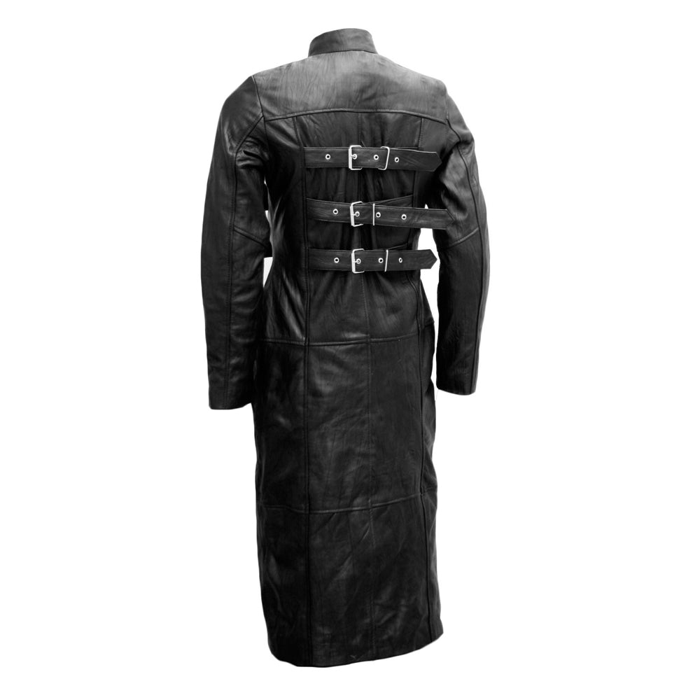 Handmade Leather Trench Coat Full Length Victorian Coat Buckle Stylish - Alternative Gothic Dark Wear | Embrace Dark Aesthetic Men & Women Gothic Clothing