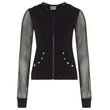 Women Nasty Net Mesh Hoodie | Gothic See-Through Mesh Hoodie with Studded Details