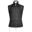 Men Sleeveless Military Jacket Gothic Black Military Style Vest - Alternative Gothic Dark Wear | Embrace Dark Aesthetic Men & Women Gothic Clothing