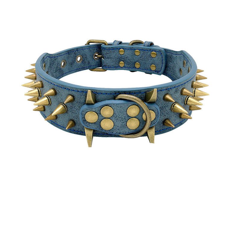 Dog Anti Bite Collar for Female M Size with Traction Rope Rivet Chain and Bully Pit Bull Design - Alternative Gothic Dark Wear | Embrace Dark Aesthetic Men & Women Gothic Clothing