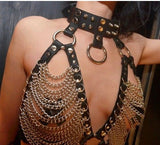 Pointed Rivet Punk Collar Belt Jewelry Waist Chain Belt Body Chain - Alternative Gothic Dark Wear | Embrace Dark Aesthetic Men & Women Gothic Clothing
