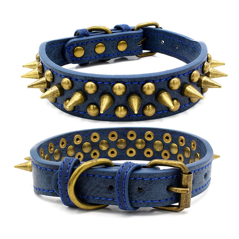 Bronze Pet Collar with Pointed Rivet Detailing Bold and Edgy Look - Alternative Gothic Dark Wear | Embrace Dark Aesthetic Men & Women Gothic Clothing