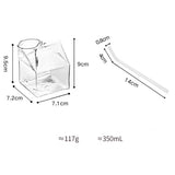 Glass Square Milk Carton Mug Microwaveable