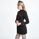 Halloween Uniform Style High Collar Wool Coat Women Punk Military Coat - Alternative Gothic Dark Wear | Embrace Dark Aesthetic Men & Women Gothic Clothing