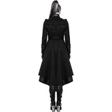 Halloween Bodycon Overcoats Women Gothic Punk Handsome Black Stand Collar Long Coats - Alternative Gothic Dark Wear | Embrace Dark Aesthetic Men & Women Gothic Clothing