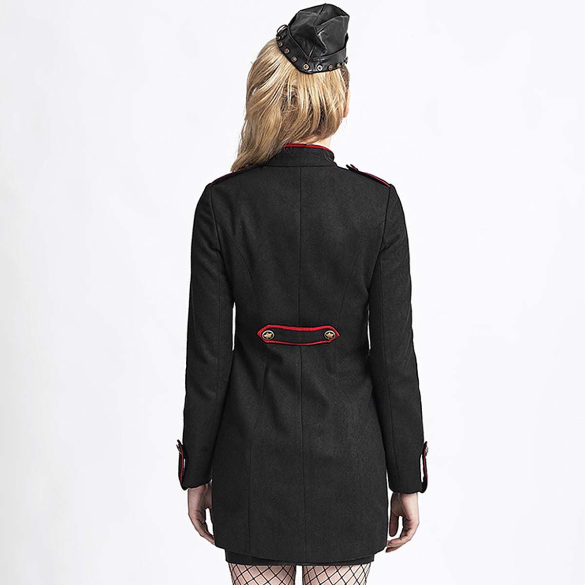 Halloween Uniform Style High Collar Wool Coat Women Punk Military Coat - Alternative Gothic Dark Wear | Embrace Dark Aesthetic Men & Women Gothic Clothing
