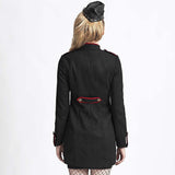 Halloween Uniform Style High Collar Wool Coat Women Punk Military Coat - Alternative Gothic Dark Wear | Embrace Dark Aesthetic Men & Women Gothic Clothing
