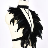 Shoulder Strap Feather Halter Beauty Back Harness - Alternative Gothic Dark Wear | Embrace Dark Aesthetic Men & Women Gothic Clothing
