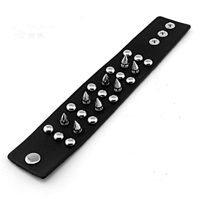 Aroncent 3 Piece Set Spike Studded Rivet Punk Rock Biker Leather Bracelets with Wide Straps and Adjustable Chain Wristbands - Alternative Gothic Dark Wear | Embrace Dark Aesthetic Men & Women Gothic Clothing