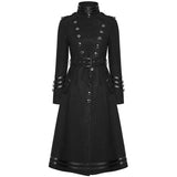 Halloween Bodycon Overcoats Women Gothic Punk Handsome Black Stand Collar Long Coats - Alternative Gothic Dark Wear | Embrace Dark Aesthetic Men & Women Gothic Clothing