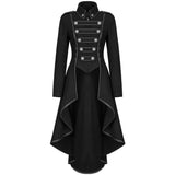 Women Gothic Military Steampunk Coat Long Jacket Black Steampunk Army Uniform - Alternative Gothic Dark Wear | Embrace Dark Aesthetic Men & Women Gothic Clothing