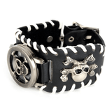 Brown Skull Watch with Chain Bold and Edgy Look - Alternative Gothic Dark Wear | Embrace Dark Aesthetic Men & Women Gothic Clothing