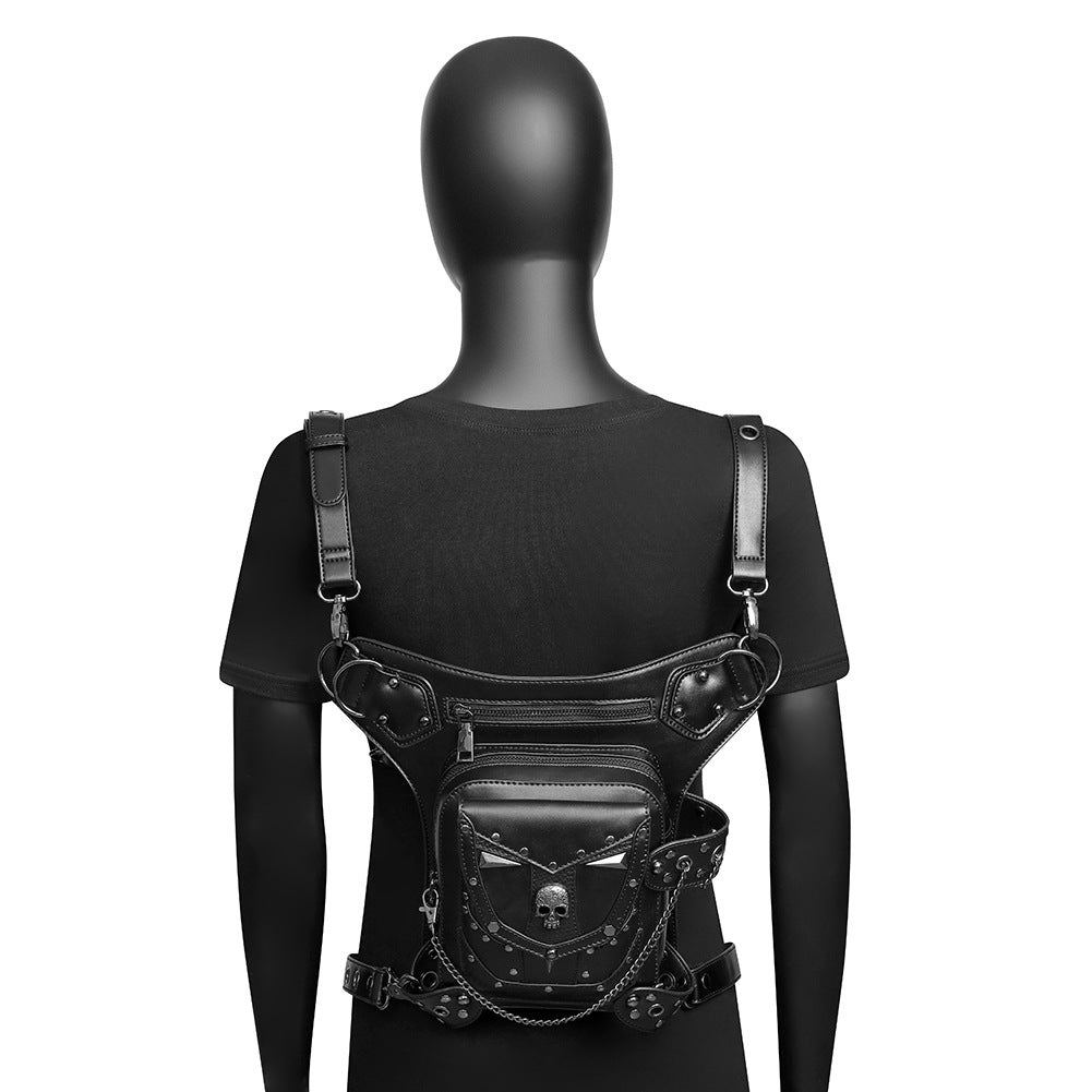 Punk Motorcycle Skull Chain Women's Crossbody Bag - Alternative Gothic Dark Wear | Embrace Dark Aesthetic Men & Women Gothic Clothing