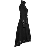 Halloween Bodycon Overcoats Women Gothic Punk Handsome Black Stand Collar Long Coats - Alternative Gothic Dark Wear | Embrace Dark Aesthetic Men & Women Gothic Clothing