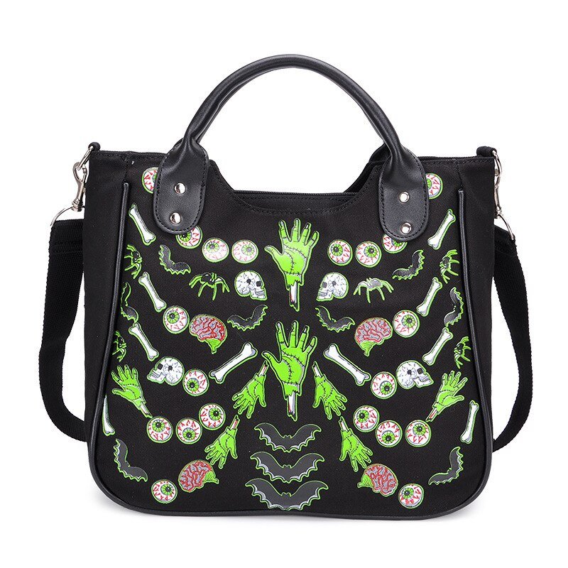 Halloween skull print handbag - Alternative Gothic Dark Wear | Embrace Dark Aesthetic Men & Women Gothic Clothing