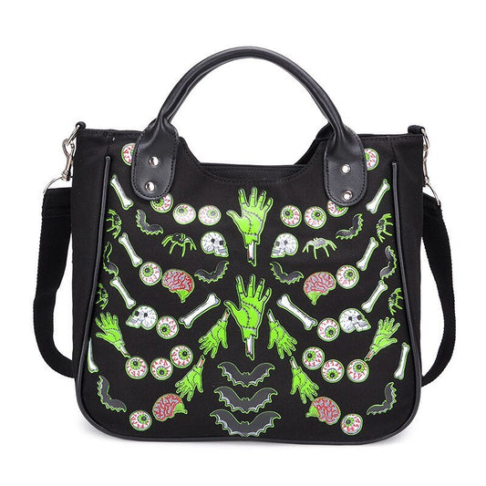 Halloween skull print handbag - Alternative Gothic Dark Wear | Embrace Dark Aesthetic Men & Women Gothic Clothing