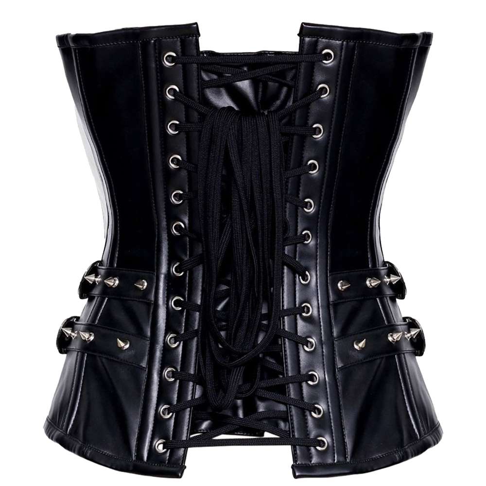Women Gothic Sheep Leather Overbust Corset | Steampunk Waist Training Corset
