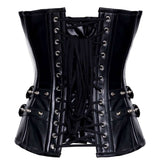 Women Gothic Sheep Leather Overbust Corset | Steampunk Waist Training Corset