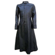 Neo Matrix Long Leather Trench Coat | Keanu Reeves Inspired Goth Full-Length Black Coat